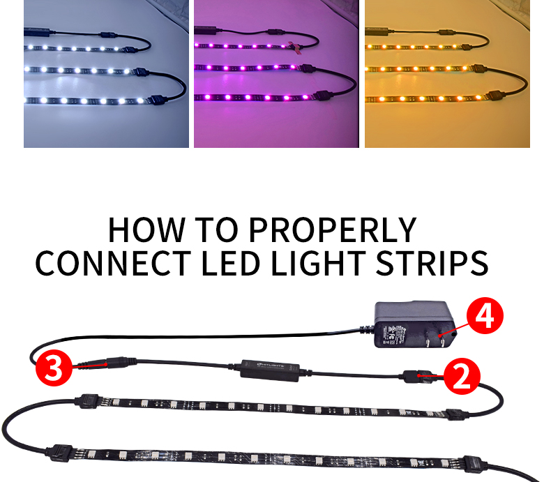 RGB Color-Changing LED Strip Lights