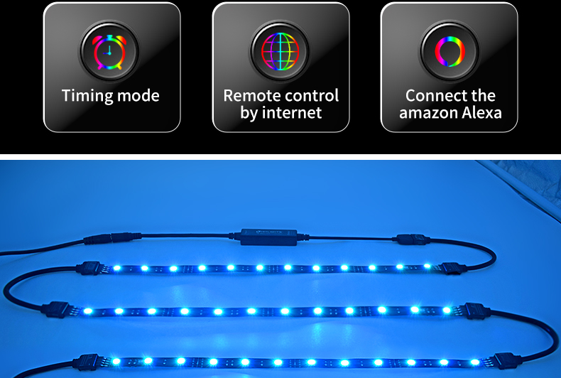 RGB LED Strip Lights Kit With 16 Colors