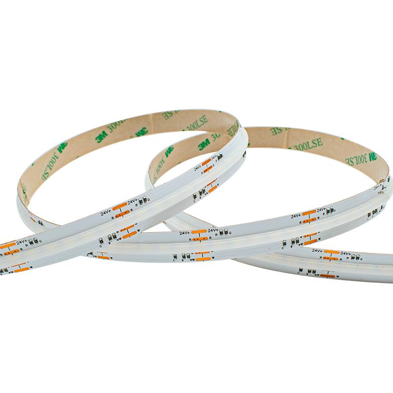 High density 5 color COB strip 24V 840 LEDs/m smooth even light