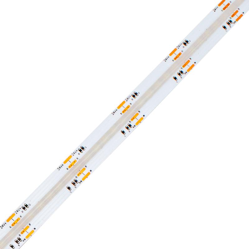 High density 5 color COB strip 24V 840 LEDs/m smooth even light