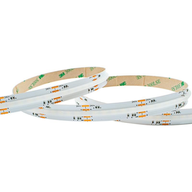 High density 5 color COB strip 24V 840 LEDs/m smooth even light